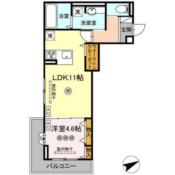 広島市西区三篠町のアパートの間取り