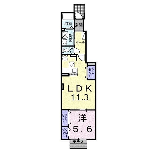 青森県八戸市大字新井田字市子林（アパート）の賃貸物件の間取り