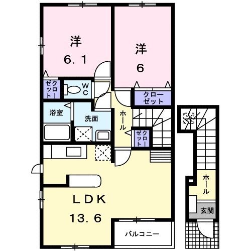 三原市本郷町船木のアパートの間取り