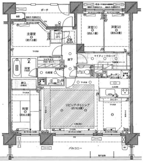 大田区羽田のマンションの間取り