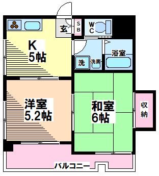 国立市東のマンションの間取り