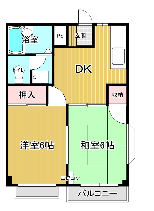 広島市安佐南区祇園のアパートの間取り