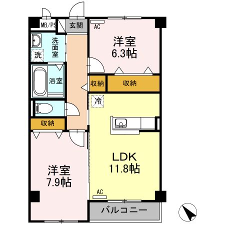 ブライトコート中川原の間取り