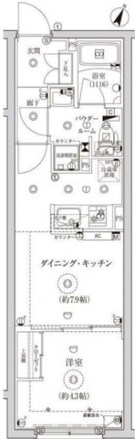 グローリオシェルト池袋IIの間取り