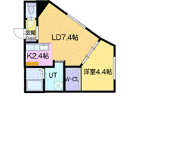 札幌市厚別区厚別東三条のマンションの間取り