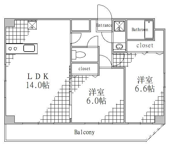 荒川区南千住のマンションの間取り