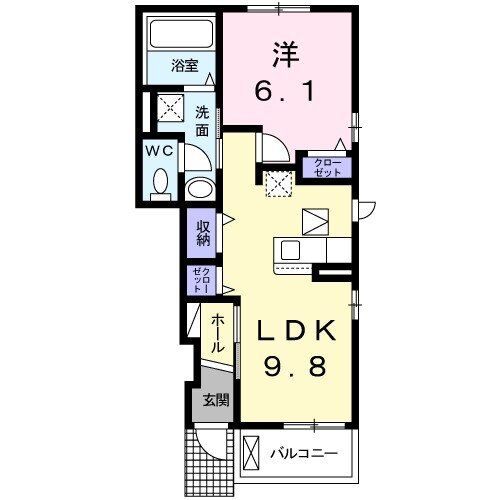 鈴鹿市長太栄町のアパートの間取り