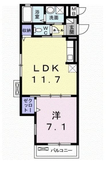 堺市北区宮本町のアパートの間取り