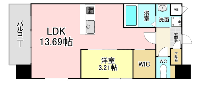 北九州市小倉南区徳力のマンションの間取り