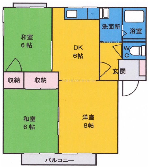 呉市広駅前のアパートの間取り