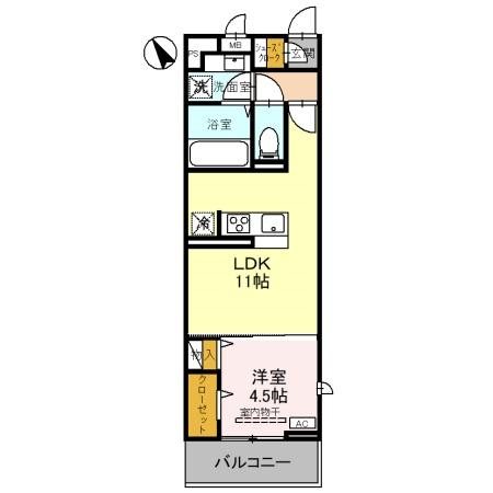 越谷市東柳田町のアパートの間取り