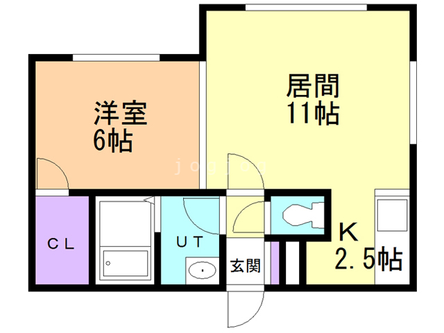 札幌市白石区中央二条のアパートの間取り