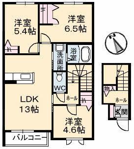 【山口市維新公園のアパートの間取り】