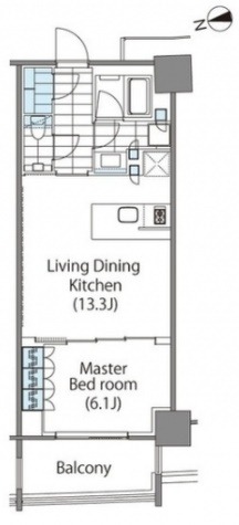 新宿区新宿のマンションの間取り