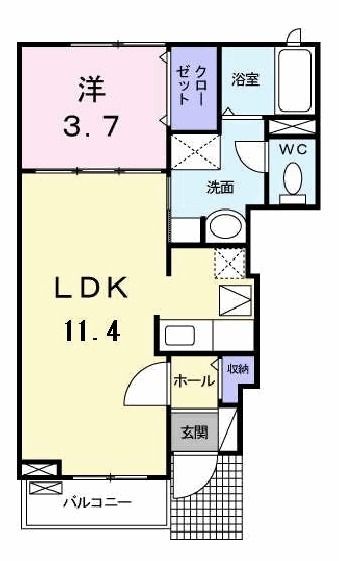 加古川市尾上町今福のアパートの間取り