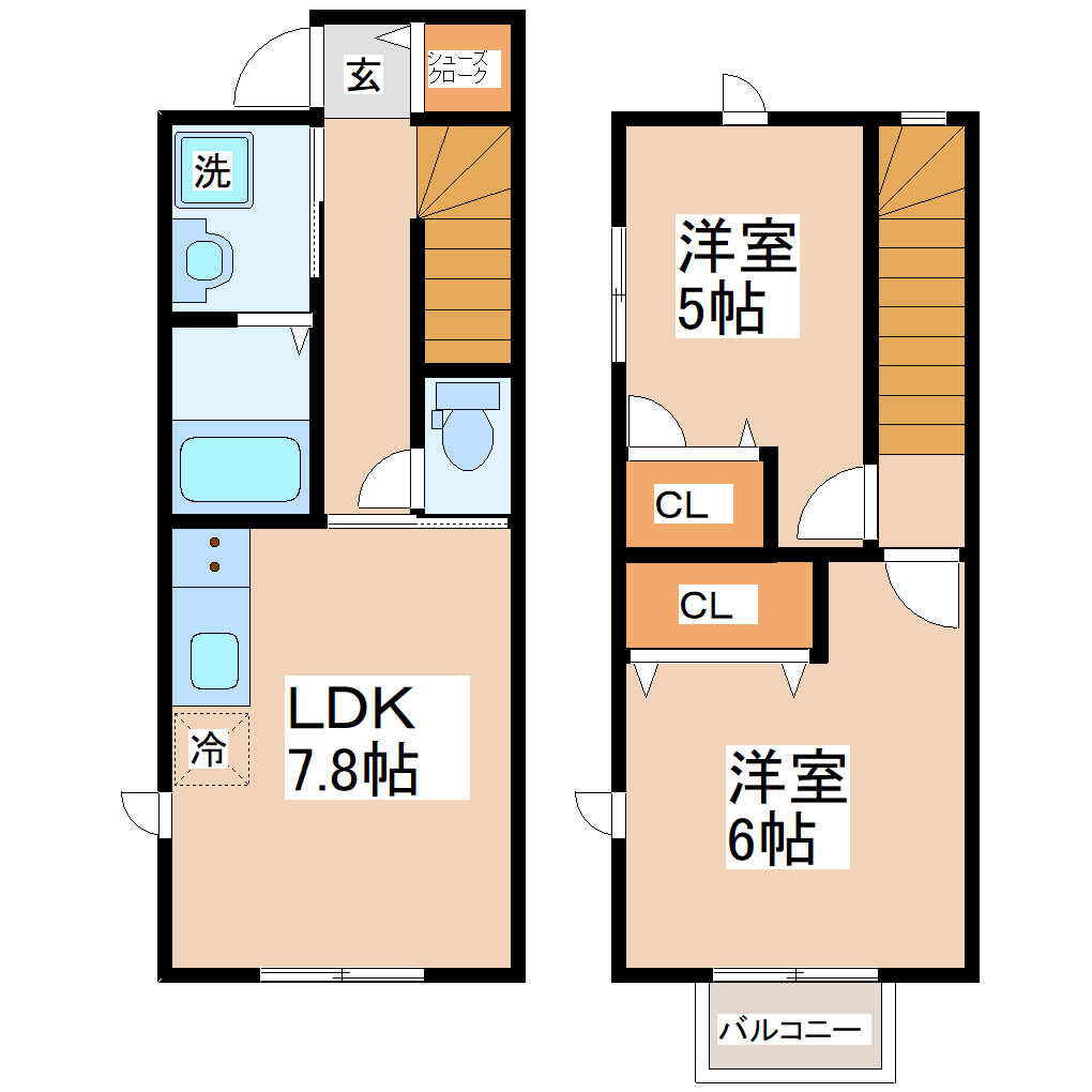 柴田郡大河原町字広表のアパートの間取り