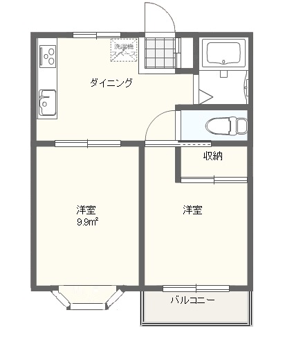 川崎市川崎区渡田のアパートの間取り