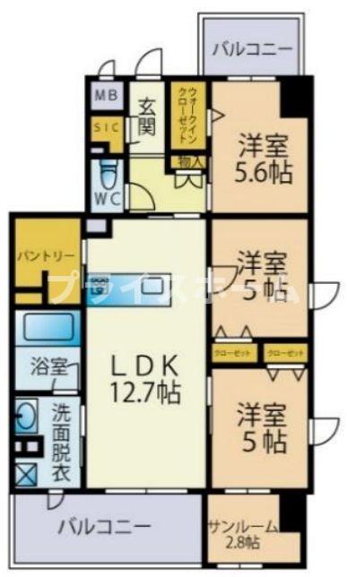 グランタイム都町の間取り写真