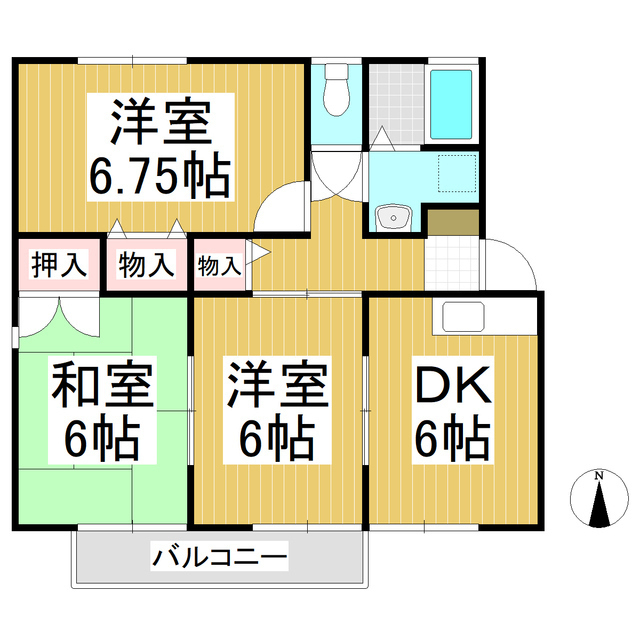 ハイカムール大北 B棟の間取り写真