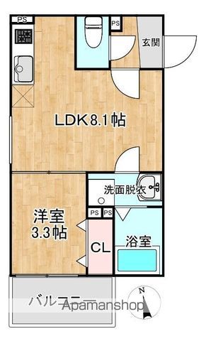 ＪＲ鹿児島本線 南福岡駅 徒歩11分 3階建 築2年の間取り写真