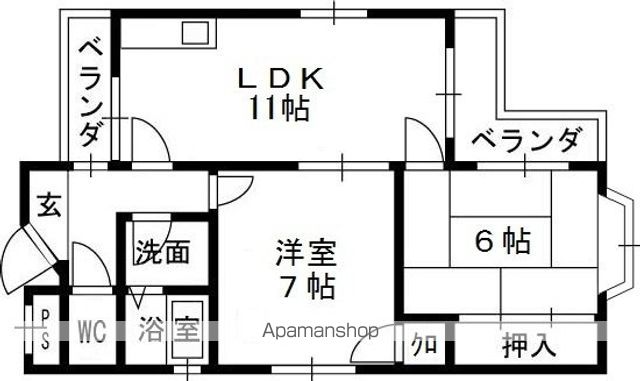 近鉄大阪線 高安駅 徒歩6分 3階建 築33年の間取り写真