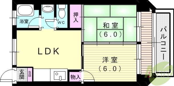 西鈴コーポラスの間取り