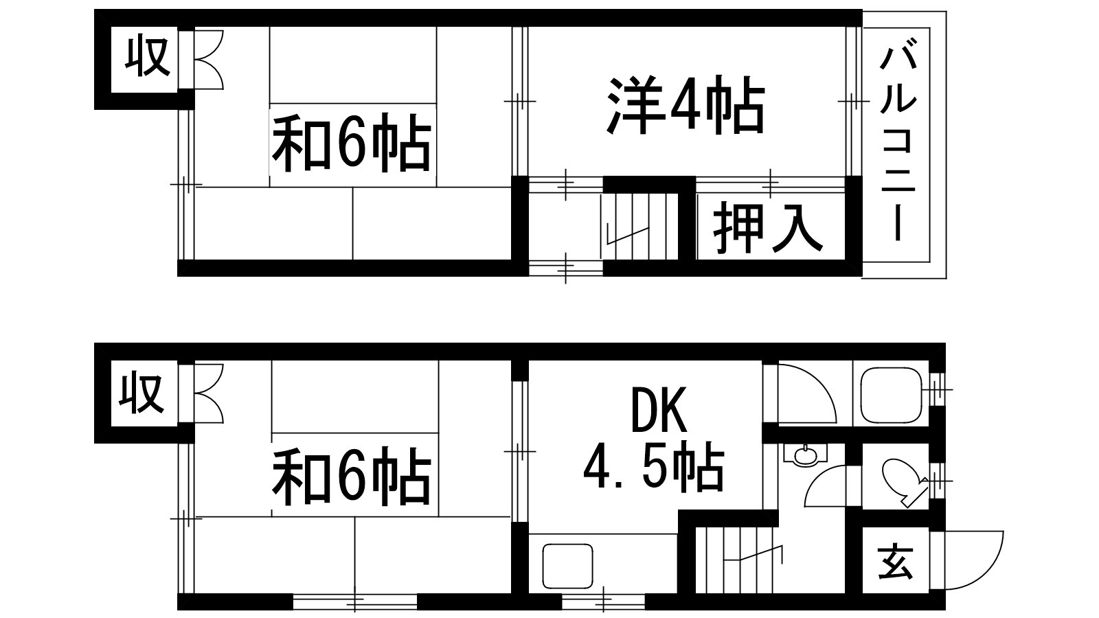 半町4丁目テラスハウスの間取り