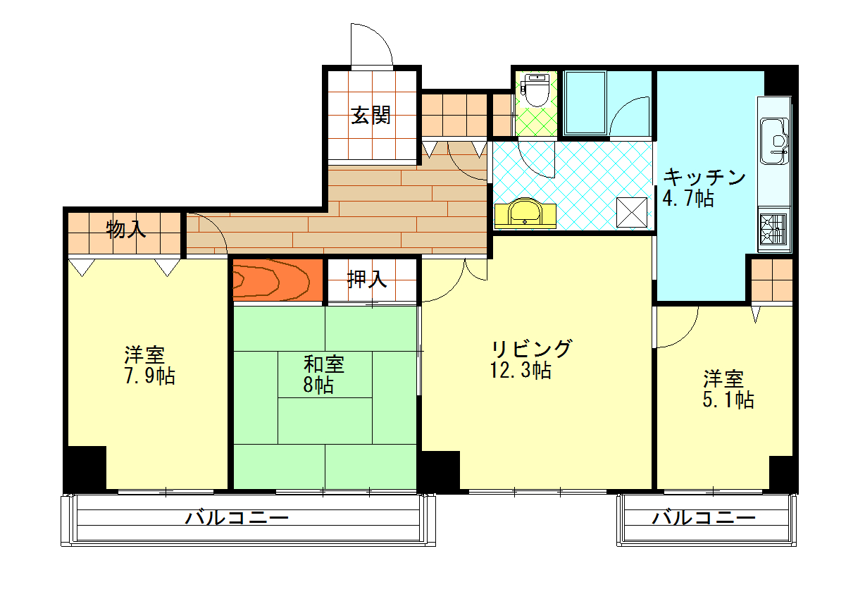 ホワイトプラザ西堀の間取り