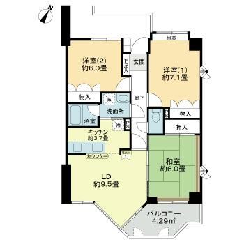 宮城県仙台市宮城野区岩切字東河原（マンション）の賃貸物件の間取り