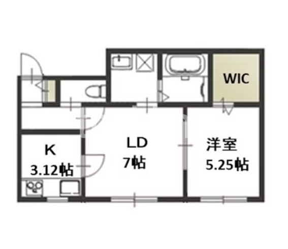 岡山市中区高屋のアパートの間取り