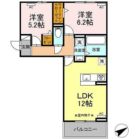 ＧＲＡＮＤ　Ｄ－ＲＯＯＭ浄水　Ｓ棟の間取り