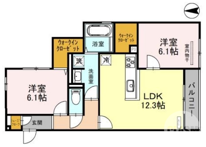 堺市堺区向陵西町のアパートの間取り