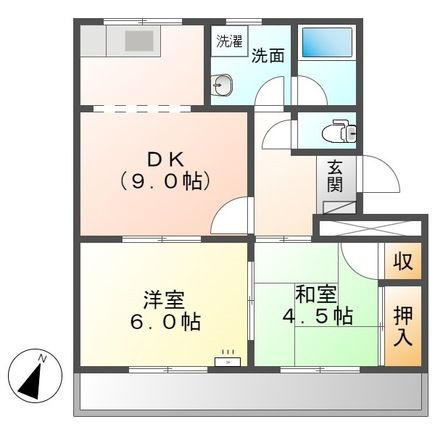 桑名市大字東方のアパートの間取り