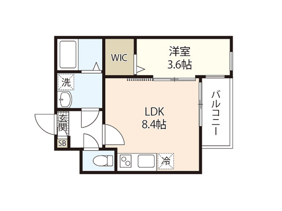 広島市佐伯区三筋のアパートの間取り