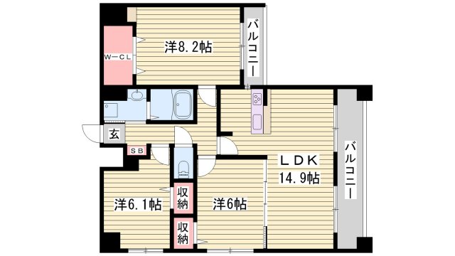 カルザ姫路の間取り