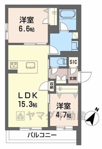 シャーメゾン　レビリオの間取り