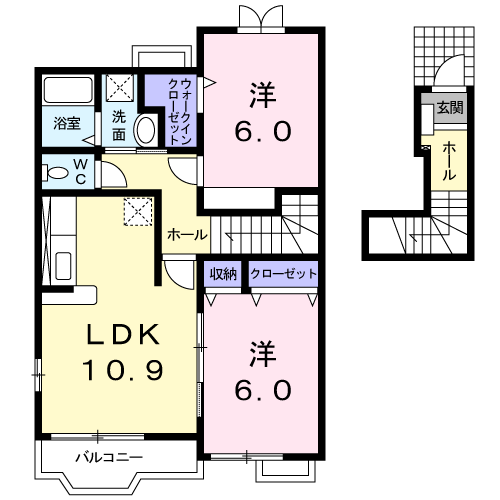 カレッジコート　Ｅの間取り