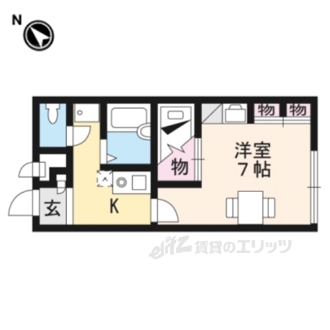 舞鶴市字福来のアパートの間取り