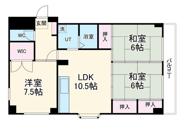 名古屋市南区明治のマンションの間取り