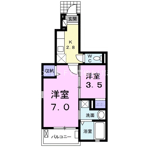 豊川市谷川町のアパートの間取り