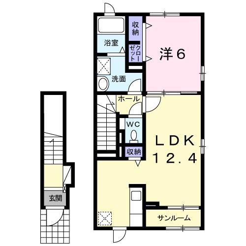 八戸市長苗代のアパートの間取り