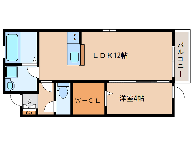 大和郡山市番匠田中町のアパートの間取り