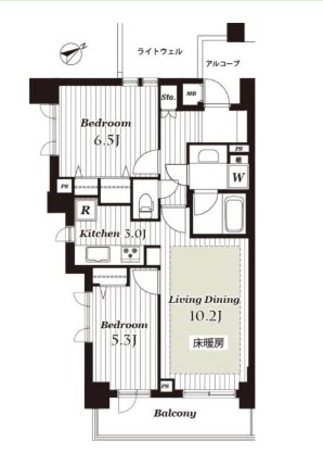 港区白金のマンションの間取り