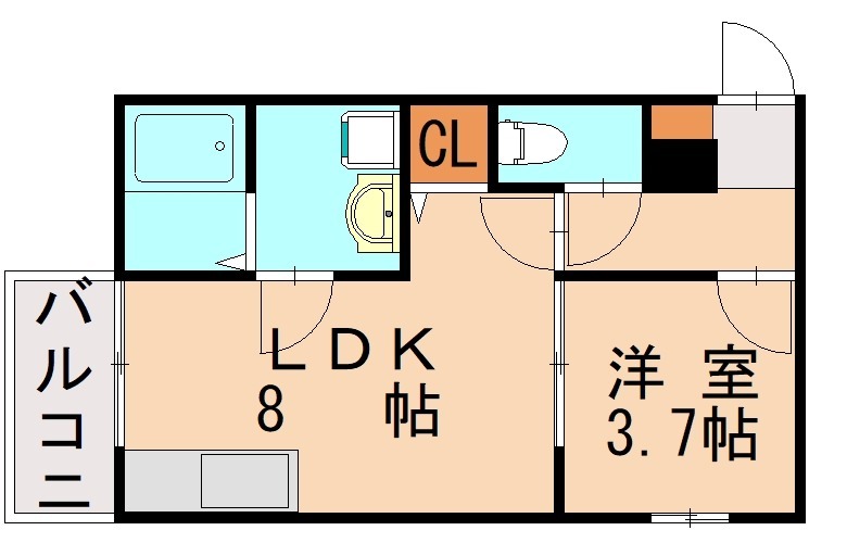 福岡市東区土井のアパートの間取り