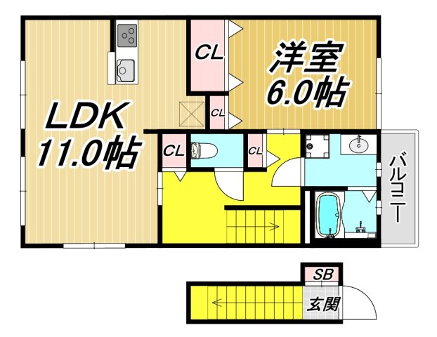 ディアコート名神 Dの間取り