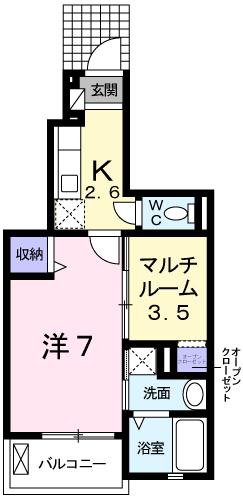 神戸市垂水区千代が丘のアパートの間取り