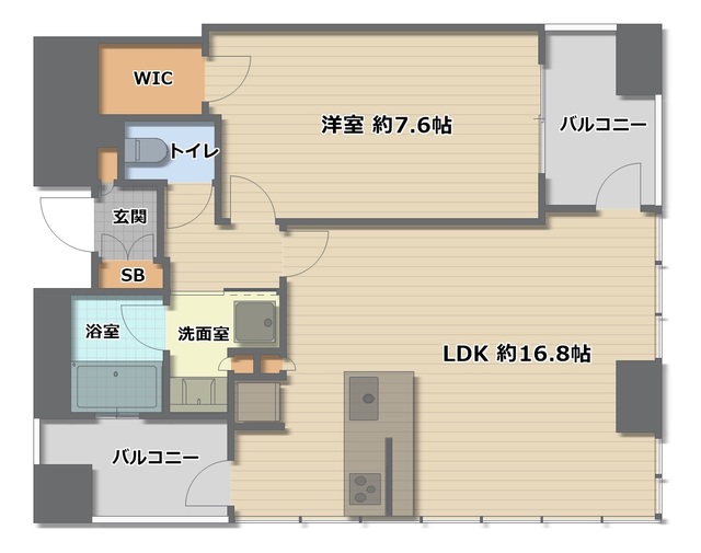 ジオグランデ梅田の間取り