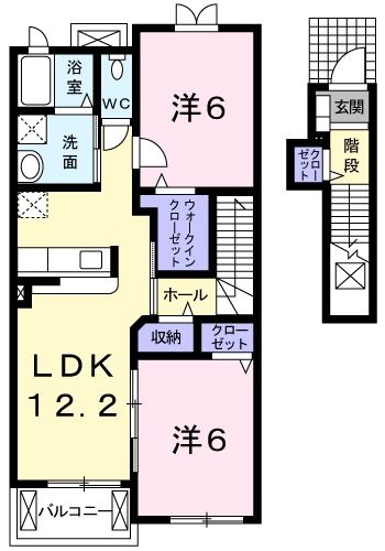 今治市地堀のアパートの間取り