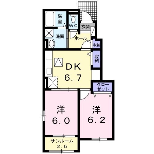 フラン　メゾン　Ａの間取り