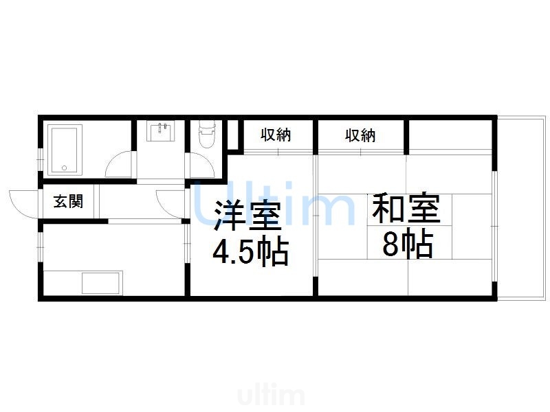 洛西マンションNo.2の間取り